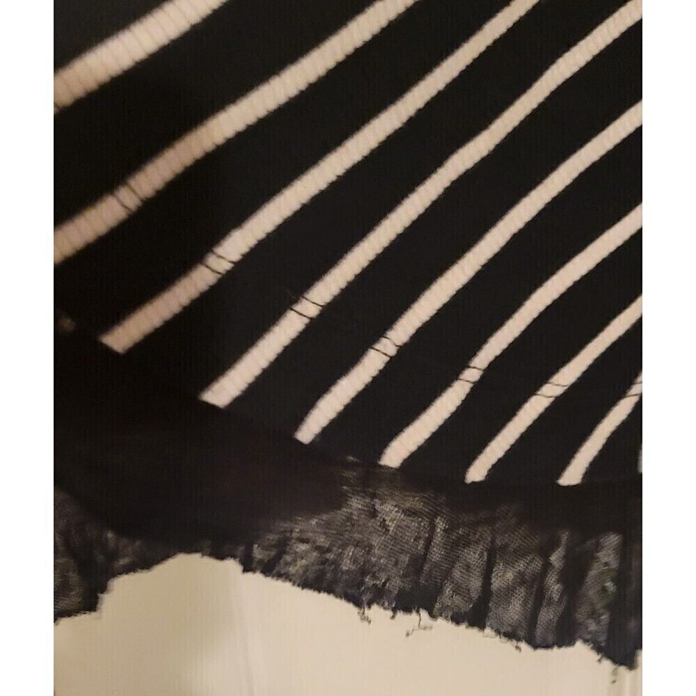 Free People We The Free Tangerine Black and White Striped Peplum Top Size Small - Picture 9 of 12